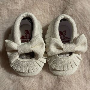 White Baby Moccasins with Bow
